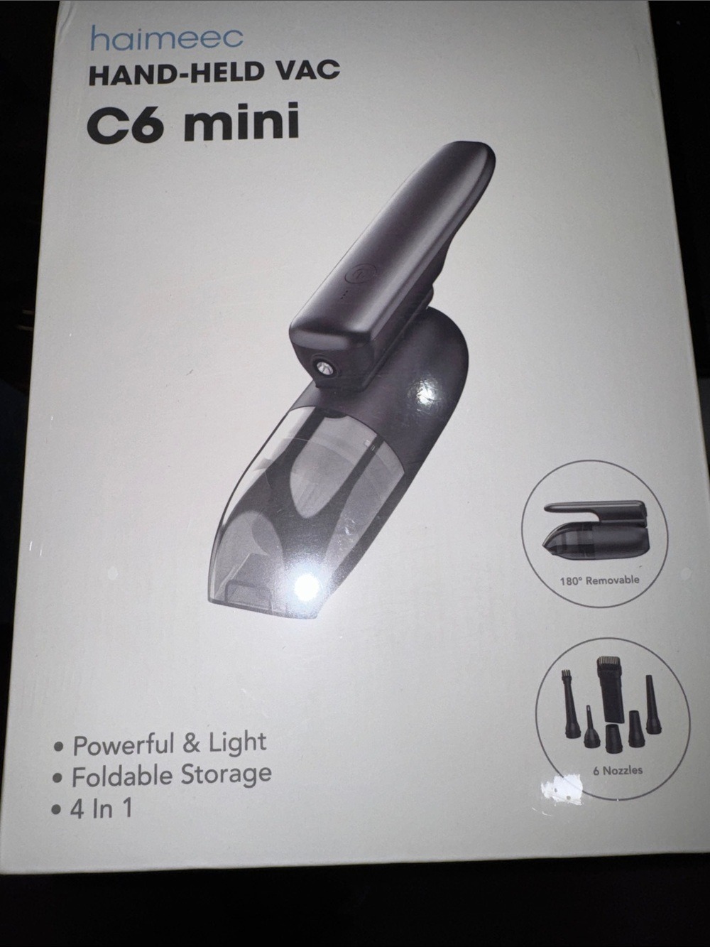 Haimeec C6 Mini Hand-Held Vac in Gray - Compact Home Vacuum